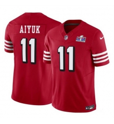 Youth San Francisco 49ers 11 Brandon Aiyuk Red 2023 F U S E  Vapor Limited Throwback Stitched Football 2024 Super Bowl LVIII Jersey