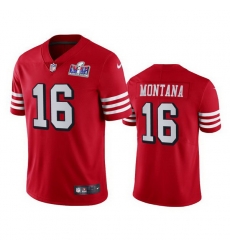 Men NFL San Francisco 49ers 16 Joe Montana Red Throwback Vapor Untouchable Limited Stitched 2024 Super Bowl LVIII Jersey