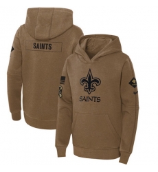 Youth New Orleans Saints 2023 Brown Salute To Service Pullover Hoodie