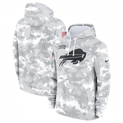 Youth Buffalo Bills 2024 White Gray Salute To Service Pullover Hoodie