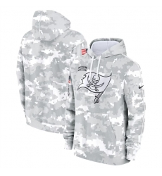 Youth Tampa Bay Buccaneers 2024 White Gray Salute To Service Pullover Hoodie