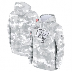 Youth Tampa Bay Buccaneers 2024 White Gray Salute To Service Pullover Hoodie