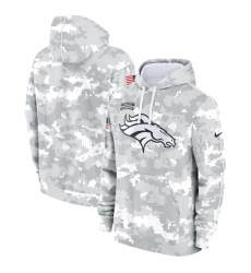 Youth Denver Broncos 2024 White Gray Salute To Service Pullover Hoodie