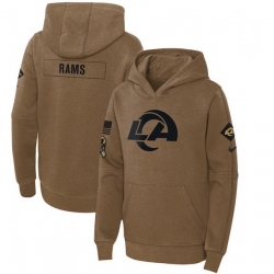 Youth Los Angeles Rams 2023 Brown Salute To Service Pullover Hoodie