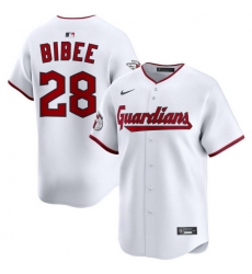 Men Cleveland Guardians Nike White Home Limited Jersey Bibee Tanner 28 Men Cleveland Guardians Nike White Home Limited Jersey Bibee Tanner 28