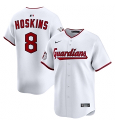 Men Cleveland Guardians Nike White Home Limited Jersey Hoskins Rhys 8 Men Cleveland Guardians Nike White Home Limited Jersey Hoskins Rhys 8