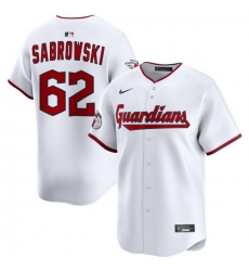 Men Cleveland Guardians Nike White Home Limited Jersey Sabrowski Erik 62