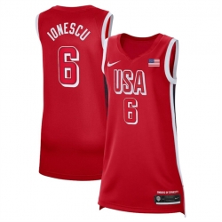 Women USA Basketball 6 Sabrina Ionescu Red 2024 Swingman Stitched Jersey