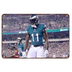 Philadelphia Eagles Aluminum Sign 12x8 Inch A.J. Brown 006