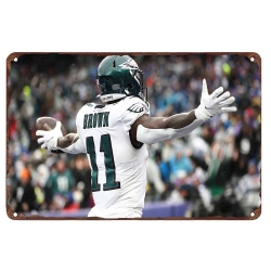 Philadelphia Eagles Aluminum Sign 12x8 Inch A.J. Brown 008