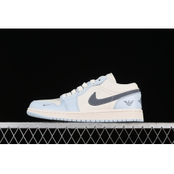 AIR JORDAN 1 LOW WHITE GREY BLUE