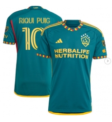 Mens LA Galaxy Riqui Puig adidas Green 2024 LA Kit Authentic Player Jersey Mens LA Galaxy Riqui Puig adidas Green 2024 LA Kit Authentic Player Jersey