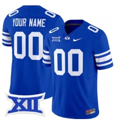 Custom Men BYU Cougars Blue Stitched Jersey