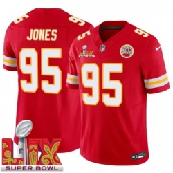 Men Kansas City Chiefs Chris Jones #95 Red 2024 2025 Super Bowl LIX F U S E Stitched Jersey