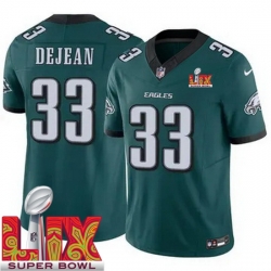 Youth Philadelphia Eagles Cooper DeJean #33 Green 2024 2025 Super Bowl LIX F U S E Stitched NFL Jersey