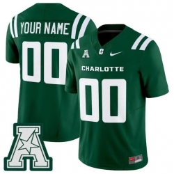 Men Charlotte 49ers ACTIVE PLAYER Custom Green 2025 F U S E  Vapor Limited Stitched Football Jersey