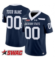 Men Jackson State Tigers ACTIVE PLAYER Custom Navy 2026 F U S E  Vapor Limited Stitched Football Jersey