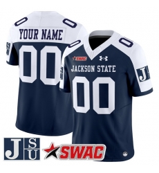 Men Jackson State Tigers ACTIVE PLAYER Custom Navy Alternate 2026 F U S E  Vapor Limited Stitched Football Jersey