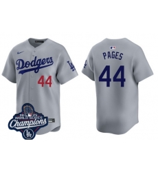 Men Los Angeles Dodgers 44 Andy Pages Cool Base 2025 World Champions Stitched Baseball Jersey Gray Men Los Angeles Dodgers 44 Andy Pages Cool Base 2025 World Champions Stitched Baseball Jersey Gray