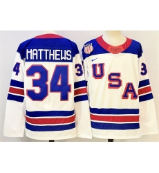 Men USA 34 Auston Matthews White 2025 2026 Stitched Jersey Men USA 34 Auston Matthews White 2025 2026 Stitched Jersey