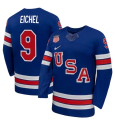 Men's USA #9 Jack Eichel Royal 2026 Stitched Jersey Men's USA #9 Jack Eichel Royal 2026 Stitched Jersey