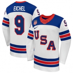 Men's USA #9 Jack Eichel White 2026 Stitched Jersey