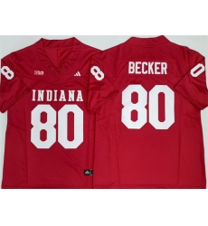 Men Indiana Hoosiers  80 Charlie Becker Red F U S E  Stitched Basketball Jersey