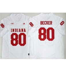 Men Indiana Hoosiers  80 Charlie Becker White 2026 F U S E  Stitched Basketball Jersey