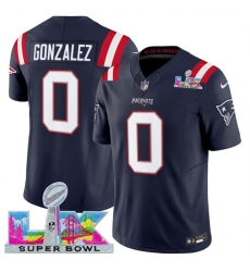 Men New England Patriots 0 Christian Gonzalez Navy 2025 F U S E Super Bowl LX Patch Vapor Limited Stitched Football Jersey Men New England Patriots 0 Christian Gonzalez Navy 2025 F U S E Super Bowl LX Patch Vapor Limited Stitched Football Jersey