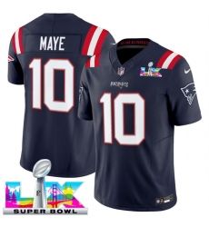 Men New England Patriots 10 Drake Maye Navy 2025 F U S E Super Bowl LX Patch Vapor Limited Stitched Football Jersey Men New England Patriots 10 Drake Maye Navy 2025 F U S E Super Bowl LX Patch Vapor Limited Stitched Football Jersey