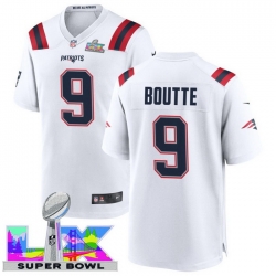 Men Women youth New England Patriots #9 Kayshon Boutte 2025 2026 Super Bowl LX F U S E Stitched NFL Jersey White