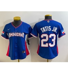 Women Dominican Republic Baseball Fernando Tatis Jr Royal 2026 World Baseball Classic Road Stadium Stitched Baseball Jersey Run Small Women Dominican Republic Baseball Fernando Tatis Jr Royal 2026 World Baseball Classic Road Stadium Stitched Baseball Jersey Run Small