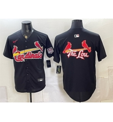 Men St  Louis Cardinals Team Big Logo Black USA 250 Patch Stitched Baseball JerseyS