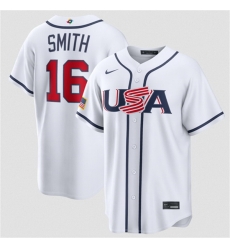Men USA Baseball  16 Will Smith White 2026 World Baseball Classic Home Stadium Stitched Jersey