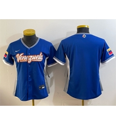 Women Venezuela Baseball Blank Royal 2026 World Baseball Classic Road Stadium Stitched Baseball Jersey Run Small 