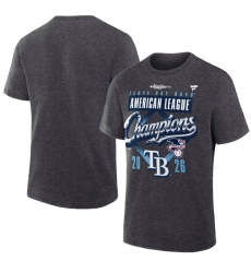 Men Tampa Bay Rays Heather Charcoal 2026 League Champions Locker Room T ShirtS