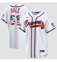 Men Atlanta Braves  51 Chris Sale White 2026 All Star Edition Stars   Stripes Stadium Pick A Player Stitched Baseball Jersey
