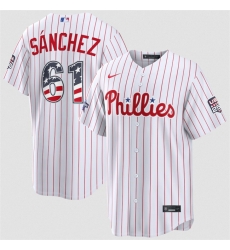 Men Philadelphia Phillies  61 Cristopher Sanchez White 2026 All Star Edition Stars   Stripes Stadium Pick A Player Stitched Baseball Jersey
