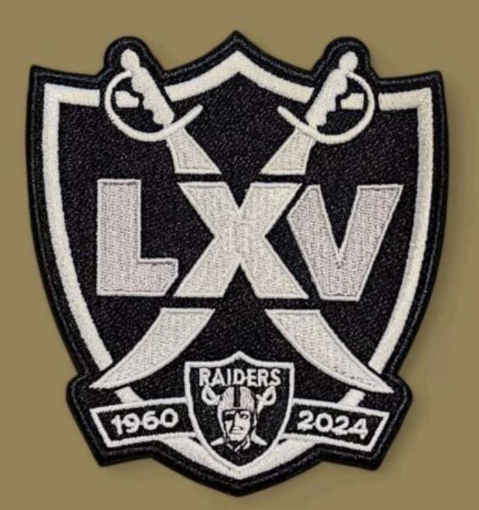 LAS VEGAS OAKLAND LOS ANGELES RAIDERS 65th ANNIVERSARY Patch Biaog